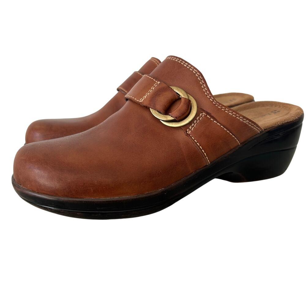 Naturalizer leather clog mules slip on buckle accent comfort classic normcore 7